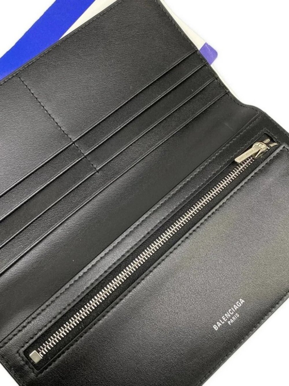 BALENCIAGA Passport long wallet 787777 Black Bordeaux Multi Leather Cellulose - - Picture 3 of 9